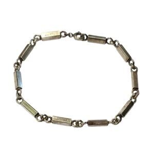 Vintage Swedish 900 Silver Modernist Bar Link Bracelet